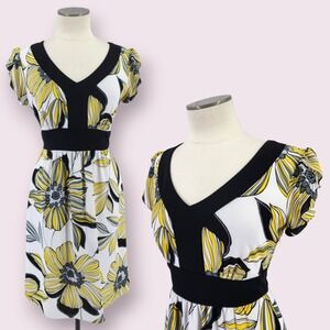 Vintage Y2K Babydoll Dress 8 Cottage Fairy Floral Yellow Church Twee Dollette